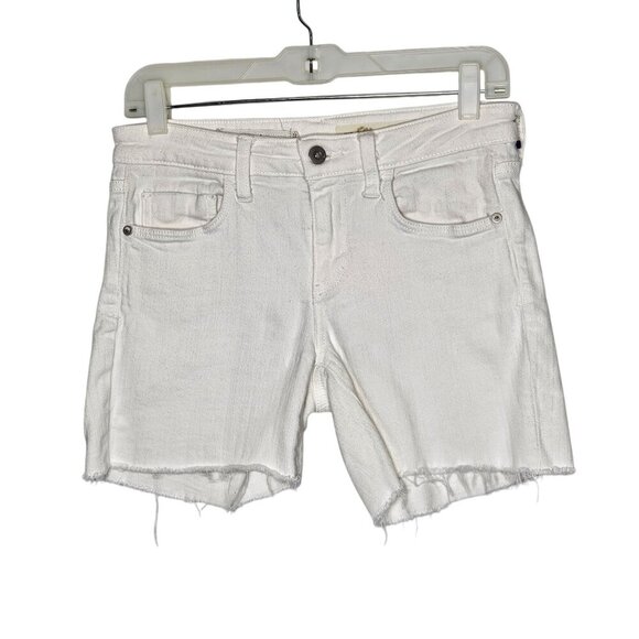 Pilcro & The Letterpress Anthropologie Womens Mid-Rise Slim White Denim Short 27 - Picture 1 of 7